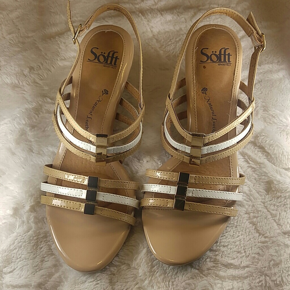 Sofft Sandals- Beige and White EUC